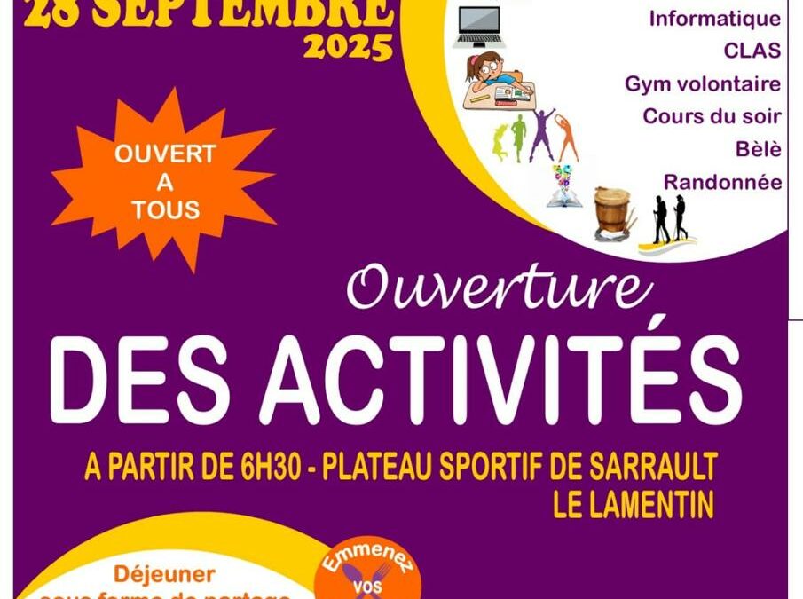 FR SARRAULT DUCHESNE – Ouverture des activités