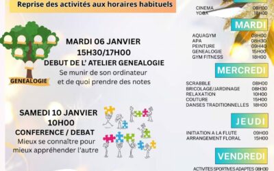FR BAC – Programme du mois de Janvier