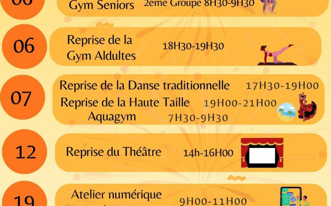 FR Morne Acajou  – Programme du mois de Janvier